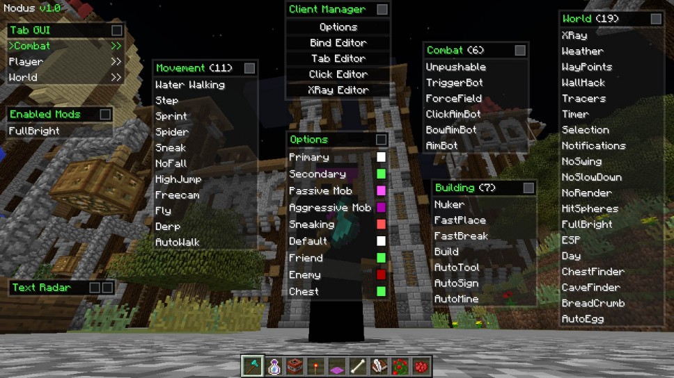 hacking clients for minecraft 1.8.9